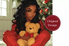 Christmas Girl Tumbler Design, Christmas Teddy Bear Tumbler Product Image 2