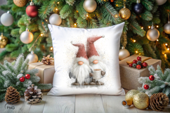 Cute christmas gnomes digital paper, background clipart Product Image 2