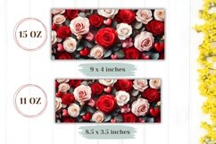 White Roses Mug Design, Flowers Mug Sublimation Design Product Image 2