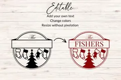 Christmas Family Name SVG - Christmas Stockings Product Image 2