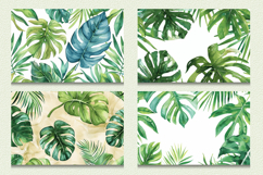 Watercolor Tropical Leaves Cutting Boards sublimation Design Product Image 2