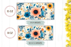 Watercolor Flowers Mug Wrap, Wildflower Mug Sublimation Product Image 2