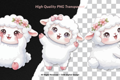 15 Bundle Watercolor Baby Sheep Farm Lamb Kids Cute White Product Image 2