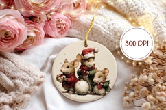 Cartoon Christmas Mice Ornament, Winter Ornament Product Image 2