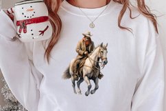 Western Christmas Cowboy Clipart Sublimation, Christmas PNG Product Image 2