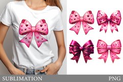 Valentines Bow Sublimation. Valentines Bow T-Shirt Design Product Image 1