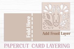 Floral papercut Cards | 5 layered SVG items Product Image 2