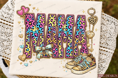mama png, mama shirt, leopard mama, colorful leopard, rainbo Product Image 1