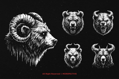 10 Bundle Dark Art Bear Horn Animal Beast Grizzly Predator Product Image 3