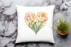 Watercolor Tulip Bouquet Clipart Sublimation PNG Product Image 3