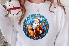 Stained Glass Painting Of Santa Clipart Sublimation Product Image 2