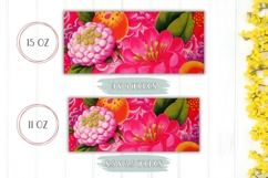Pink Mug Wrap, Flowers Mug PNG, Tropical Mug Design Product Image 2