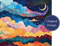 Colorful Sky Tumbler Wrap, Celestial Tumbler Template Product Image 2