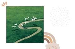 Summer Pillow Case, Nature Pillow Design, Birds PNG Product Image 2