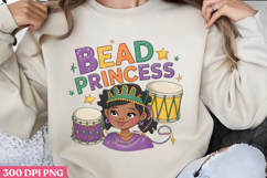BEAD PRINCESS PNG, Mardi Gras Sublimation PNG Product Image 1