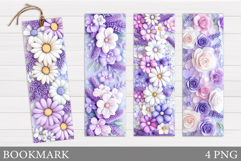 Flowers Bookmark Sublimation. Floral Bookmark Design Product Image 1