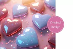 3D Glitter Hearts Tumbler Design, Valentine's Day Tumbler Product Image 2