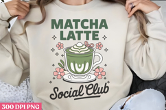 Matcha Latte Social Club PNG, Coquette Bow Positive Product Image 1
