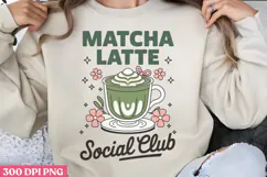 Matcha Latte Social Club PNG, Coquette Bow Positive Product Image 1