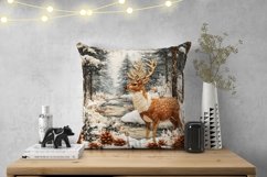 Embroidery Winter Animals Pillow Case, Winter Pillow Designs Product Image 2