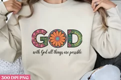God with God all things PNG, Christian Jesus Sublimation P Product Image 2
