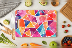 Watercolor Geometric Shapes Cutting Boards sublimation Desig Product Image 2