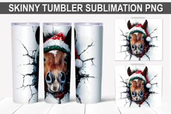 Christmas Horse Tumbler Wrap PNG - Festive Horse Design Product Image 1