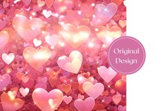 Love Hearts Tumbler Wrap, Glitter Tumbler Sublimation PNG Product Image 2