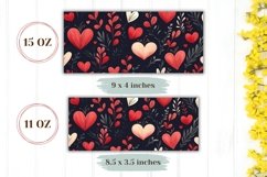 Flowers Mug Template, Pink Love Hearts Mug Sublimation Product Image 2