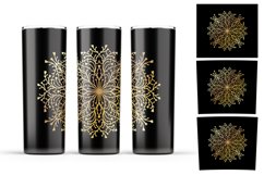 Gold mandala tumbler sublimation Product Image 4