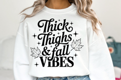 Thick Thighs &amp; Fall Vibes Svg | Thanksgiving | Shirt Svg Product Image 1