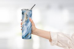 White Gold Blue Marble Tumbler Wrap Design Product Image 2