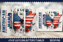 American Mama Floral Butterfly Tumbler - Butterfly Tumbler Product Image 1