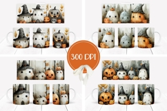 Halloween Pumpkins Mug Wrap, Fall Mug Sublimation Designs Product Image 2