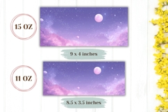 Glitter Mug Wrap, Pink Sky Mug Design, Moon Mug PNG Product Image 2