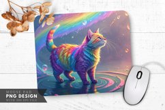 Rainbow Cat Swirl Mouse Pad PNG Design Product Image 1