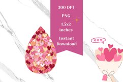 Valentine Teardrop Earrings PNG, Valentine Earring Design Product Image 2