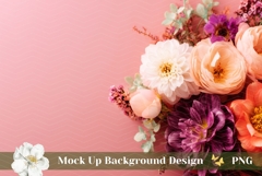 Flowers Background Mockup, Spring Background, Flowers PNG Product Image 1