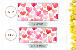 Watercolor Love Hearts Coffee Mug Wrap, Love Mug Print Product Image 2