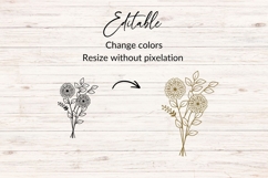 November Birth Flower Bouquet SVG - Chrysanthemum Product Image 2