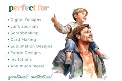 Watercolor Father and Son Clipart Bundle, Father and Son PNG Product Image 2