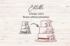 Hand Drawn Wedding Cake SVG Product Image 2