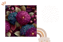 Hydrangea Pillow Sublimation, Floral Pillow Template Product Image 2