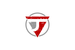 T and J Initial Letter Logo in Circular Triangle Design Product Image 1