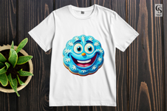Blue Frosted Cookie Faces Clipart Sublimation PNG Product Image 2