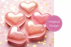 Glitter Love Hearts Tumbler Template, Valentine's Day PNG Product Image 2
