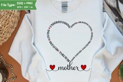 Mom Mothers Day SVG Mother SVG Dual Heart Mom Tshirt Design Product Image 3