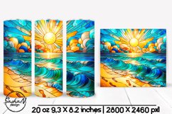 Beach stained glass tumbler Product Image 1