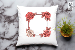 Vintage Rose Floral Frame Clipart Sublimation PNG Product Image 3