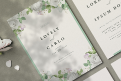 beautiful wedding card invitation set with roses flower Product Image 2